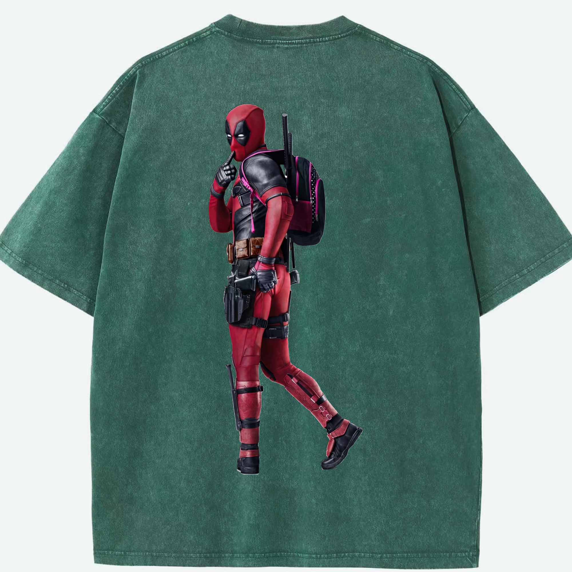 （画像用） Deadpool デッドプール 綿100% ヴィンテージ風 半袖Tシャツ（背面プリント）